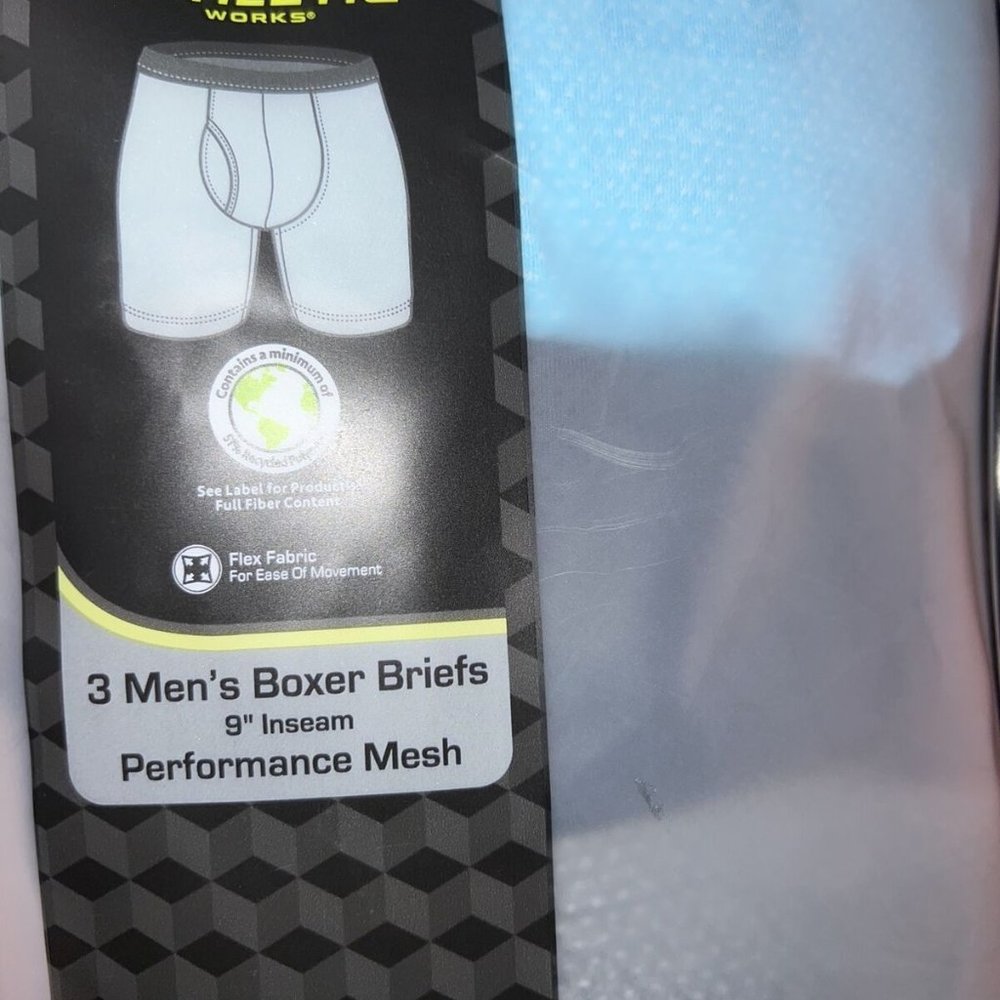 Athletic Works Men's Performance Boxer Briefs Underwear Size M - XL 3 Pack NEW